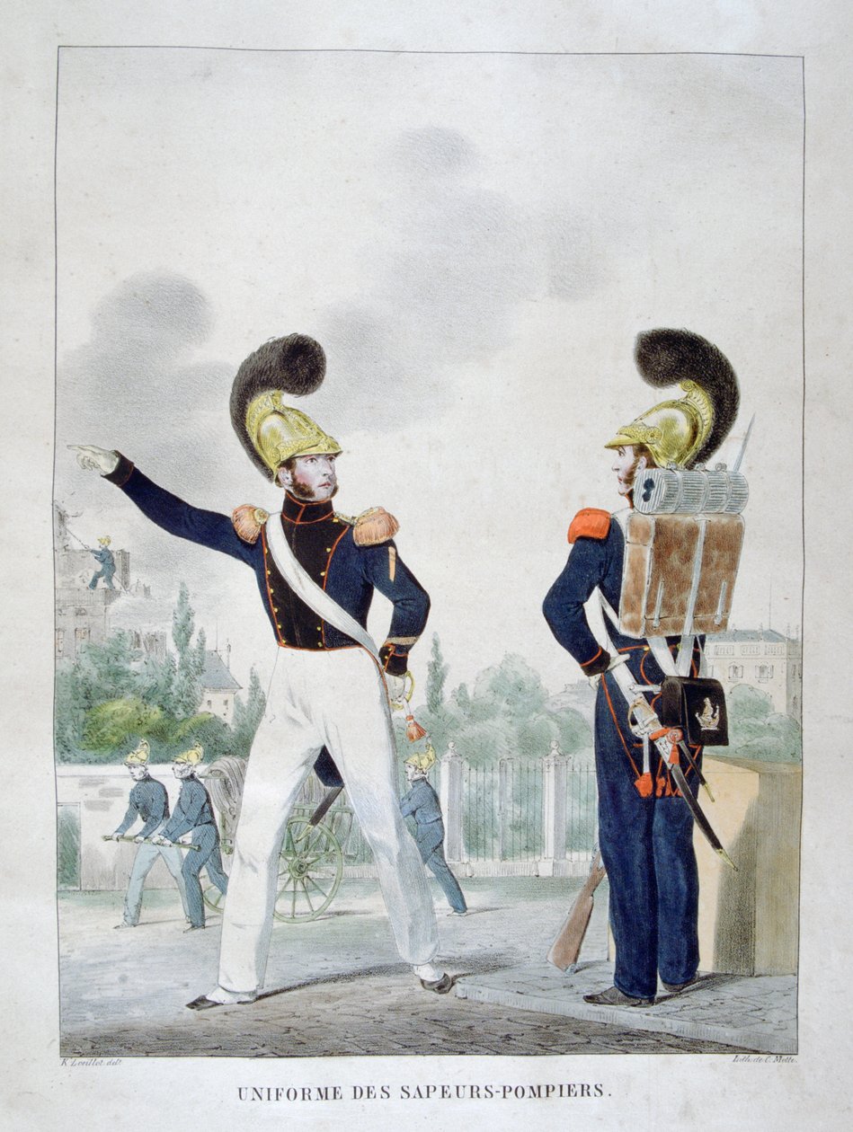 Uniforma vojenských sapper-hasičů, Francie, 1823 od Charles Etienne Pierre Motte