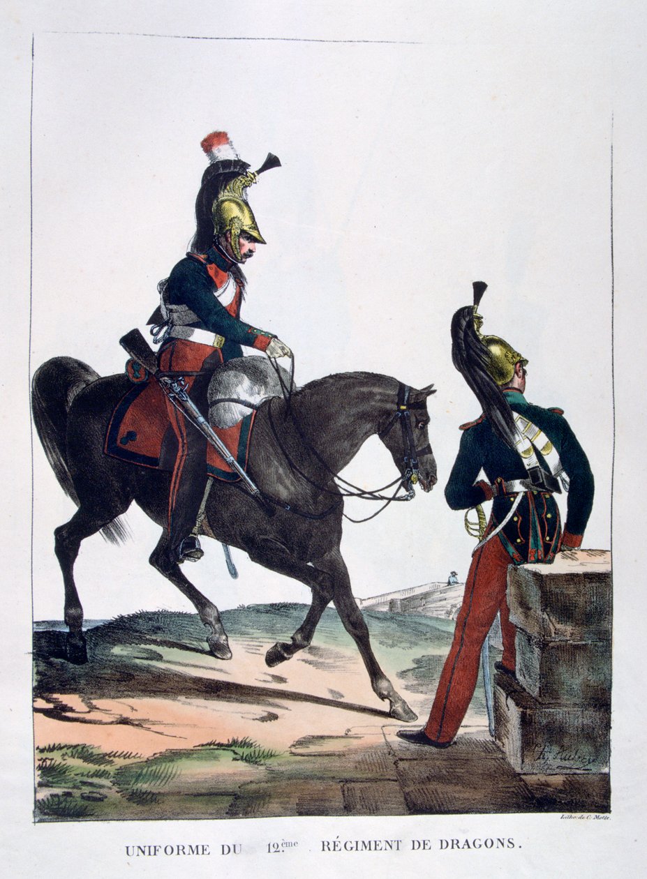 Uniforma 12. pluku dragounů, Francie, 1823. od Charles Etienne Pierre Motte