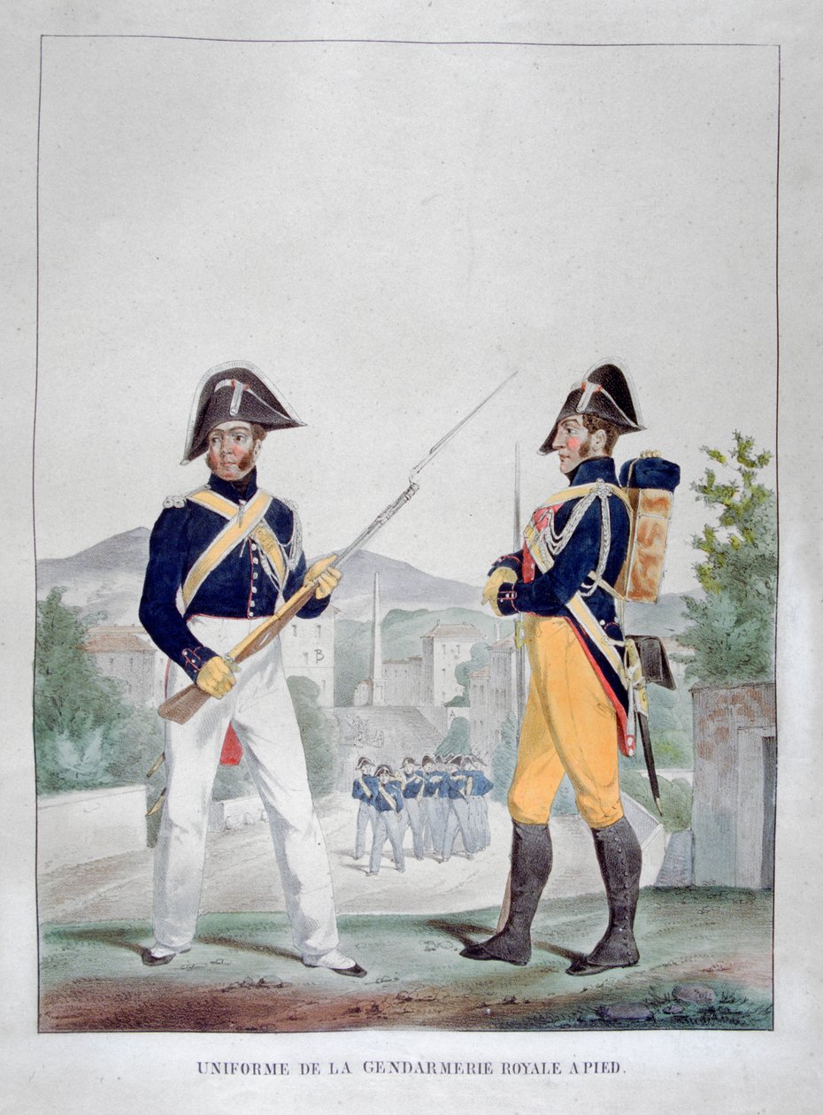 Uniforma královských pěších četníků, Francie, 1823. od Charles Etienne Pierre Motte