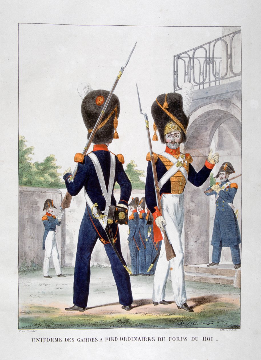 Uniformy pěšáků francouzského královského sboru, 1823. od Charles Etienne Pierre Motte