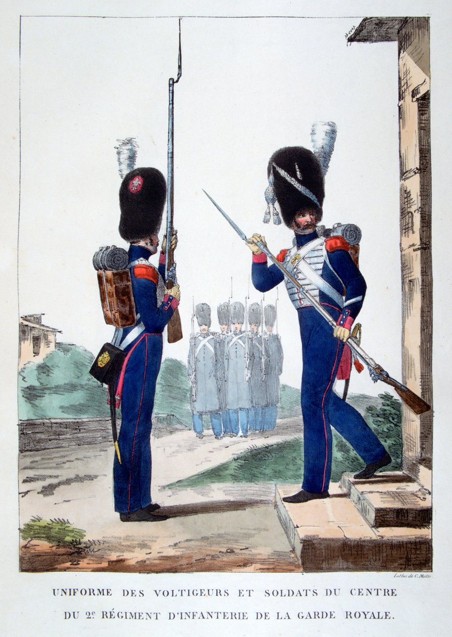 Uniformy 2. pěchoty francouzské královské gardy, 1823. od Charles Etienne Pierre Motte