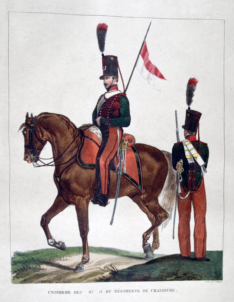 Uniformy jízdního 9. a 10. pěšího pluku, 1823. od Charles Etienne Pierre Motte