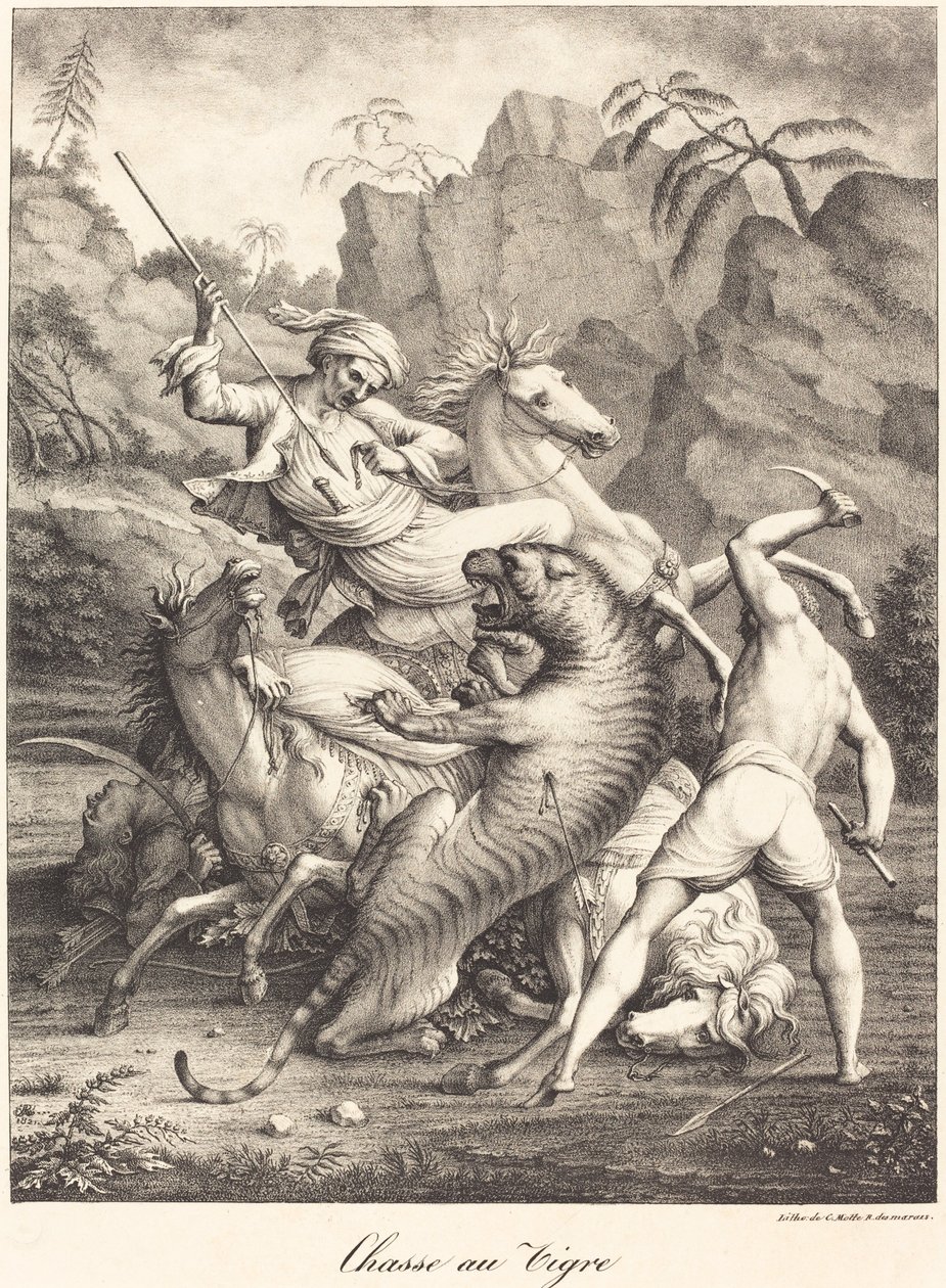 Hon na tygra od Charles Etienne Pierre Motte after Auguste Jacques Regnier