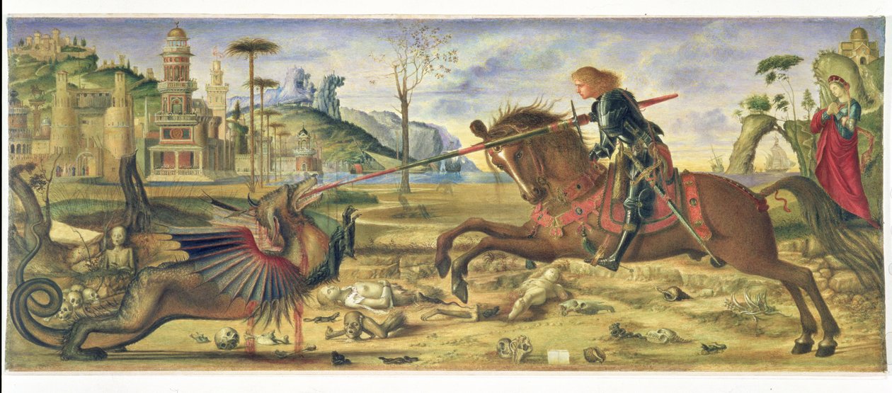 Po Carpacciu - St George And The Dragon, 1885 od Charles Fairfax Murray