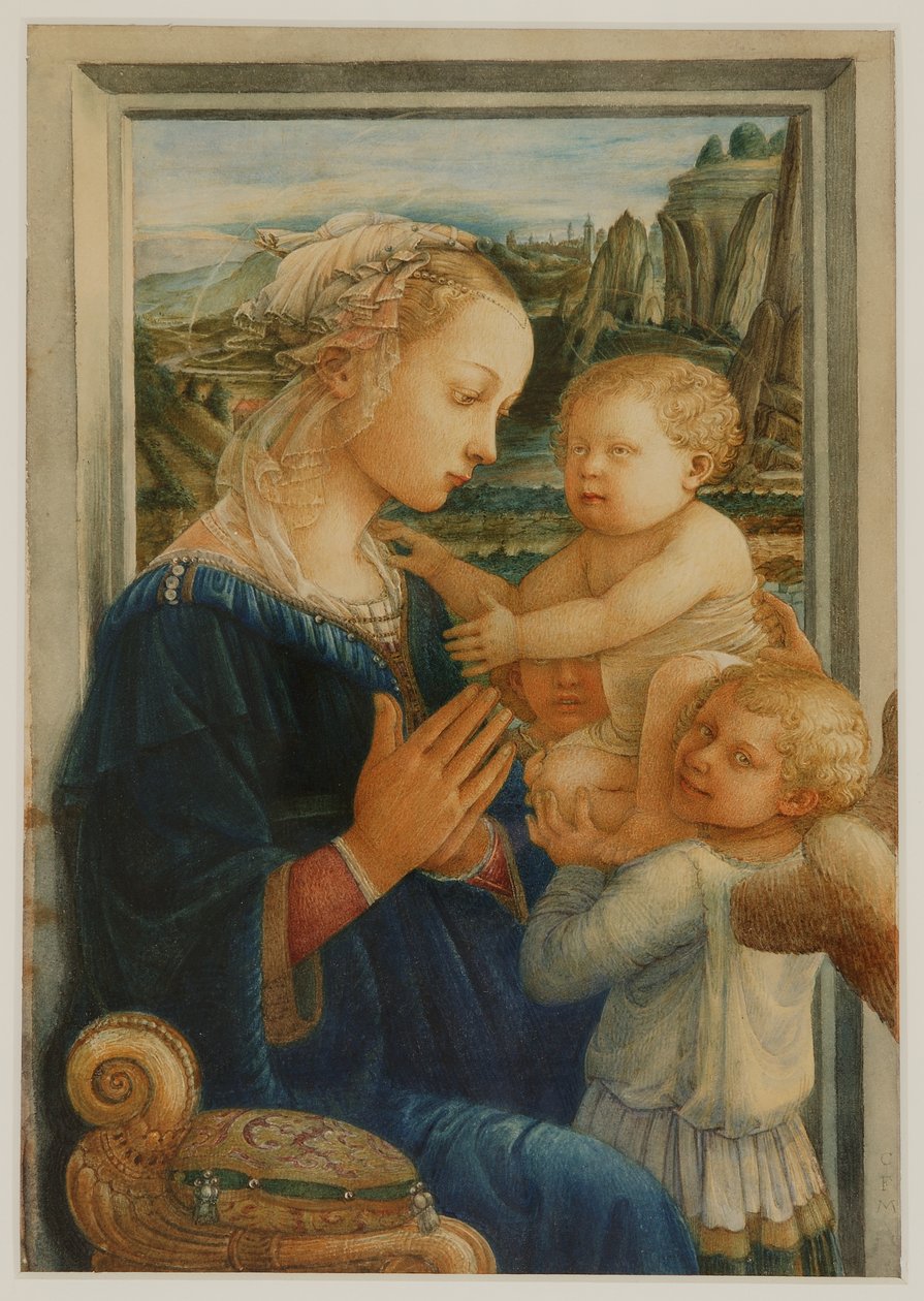 Madona s dítětem podle Lippiho, asi 1876-80 (akvarel a tělová barva na papíře) od Charles Fairfax Murray