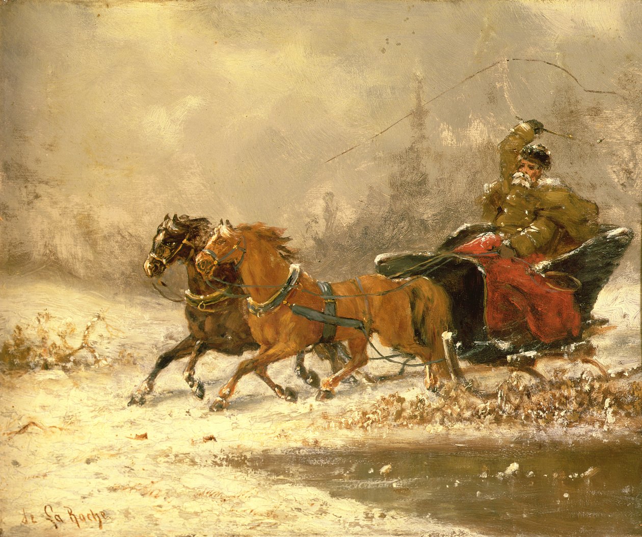 Návrat domů v zimě od Charles Ferdinand De La Roche