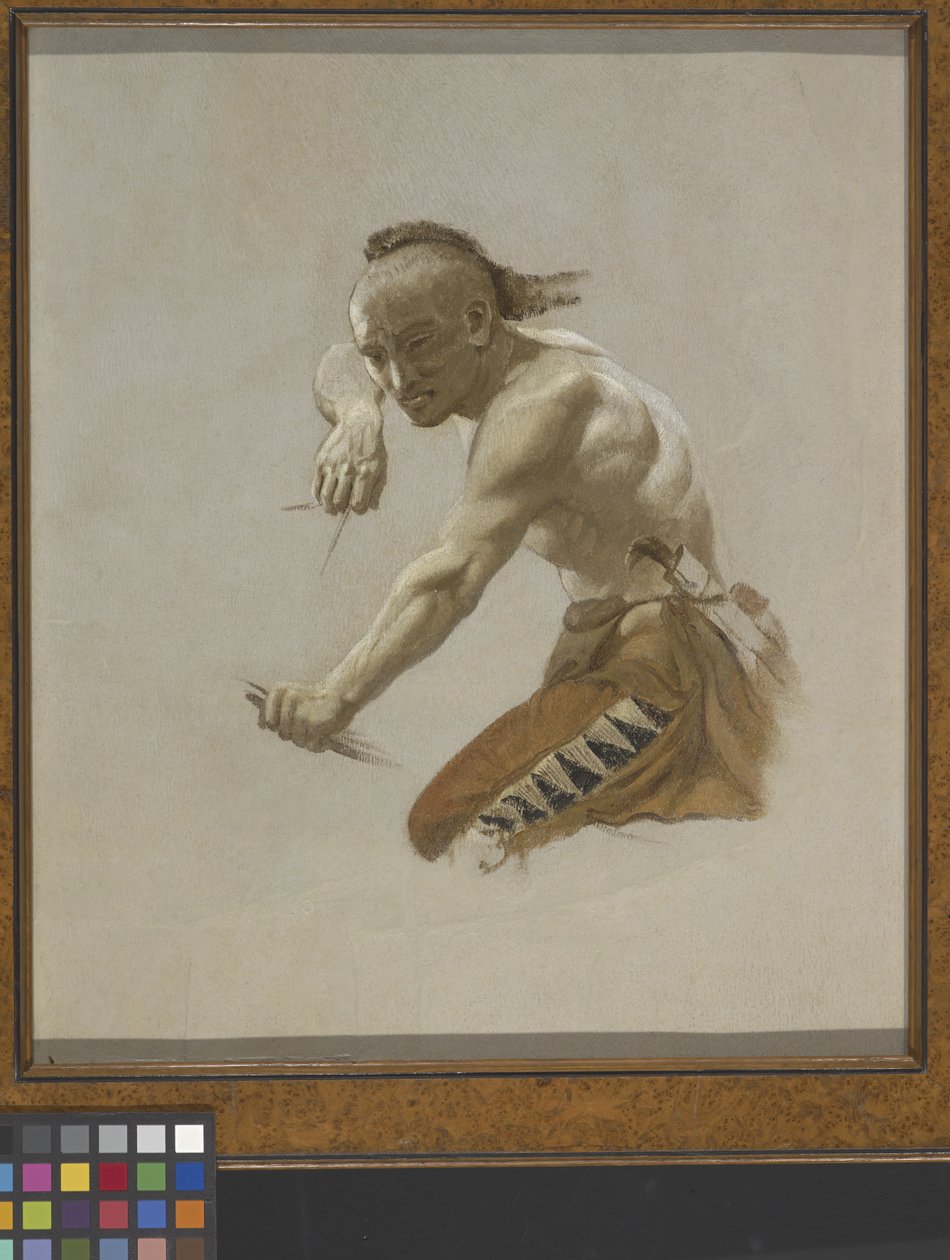 Studie pro indiány v lovu buvolů indiány (olej na papíře připevněné na plátně) od Charles Ferdinand Wimar