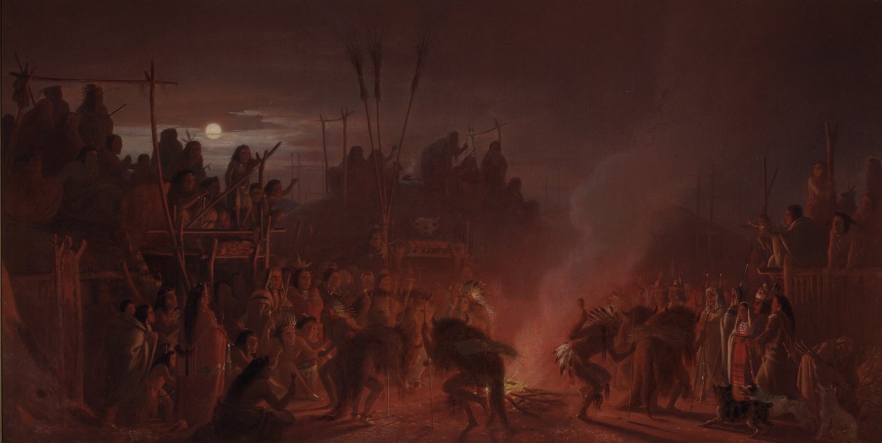 Bizoní tanec od Charles Ferdinand Wimar