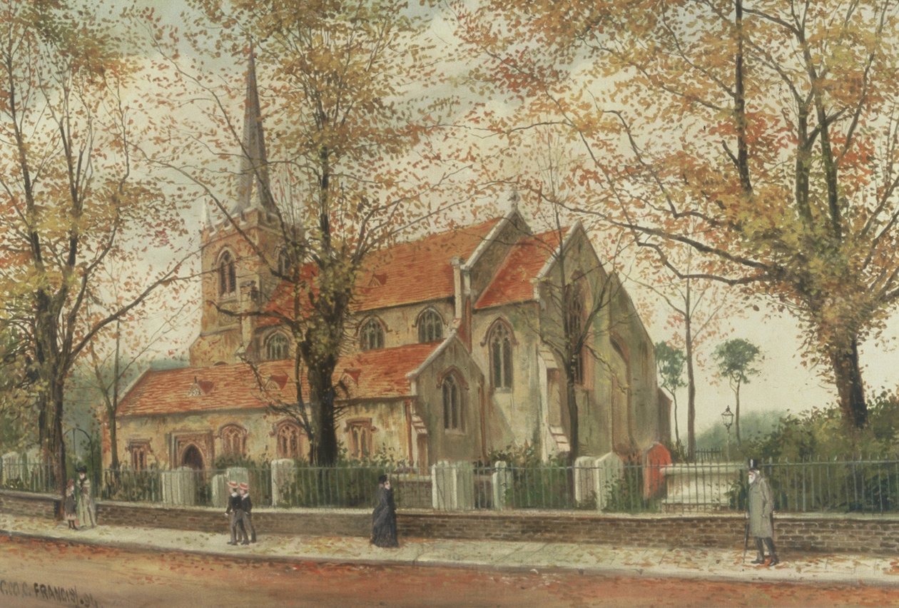 Pohled na kostel St Marys, Stoke Newington od Charles Francis