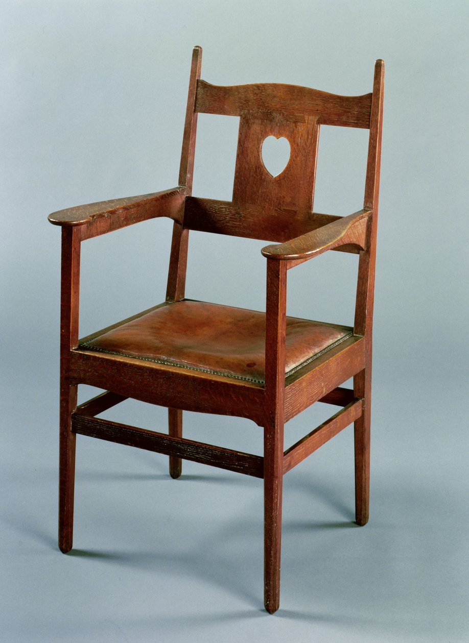 Jídelní židle s područkami a sedákem, cca 1902 (dub) od Charles Francis Annesley Voysey