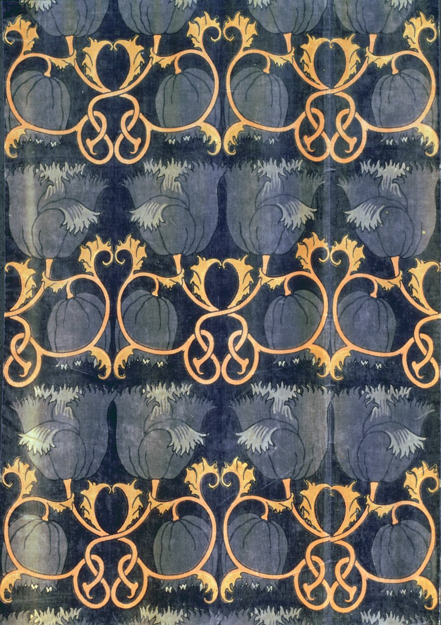 Máky, výrobce G.P.& J. Baker, kolem roku 1888 (tištěný samet) od Charles Francis Annesley Voysey