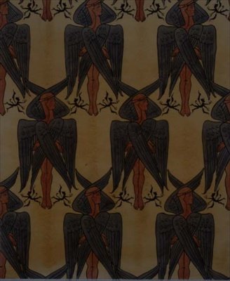 Opakující se cherubum, design pro látku od Charles Francis Annesley Voysey