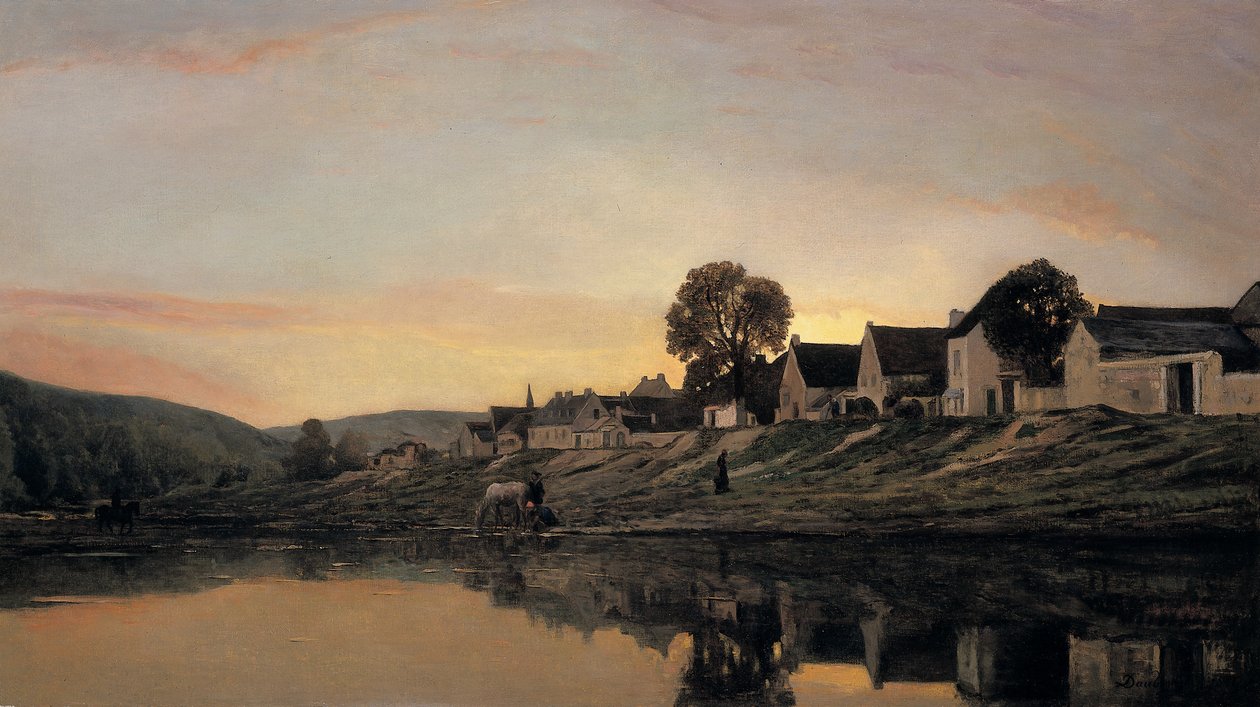 Vesnice poblíž Bonnieres, 1861 od Charles Francois Daubigny