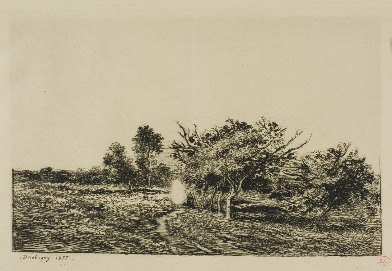 Jabloně v Auvers od Charles Francois Daubigny