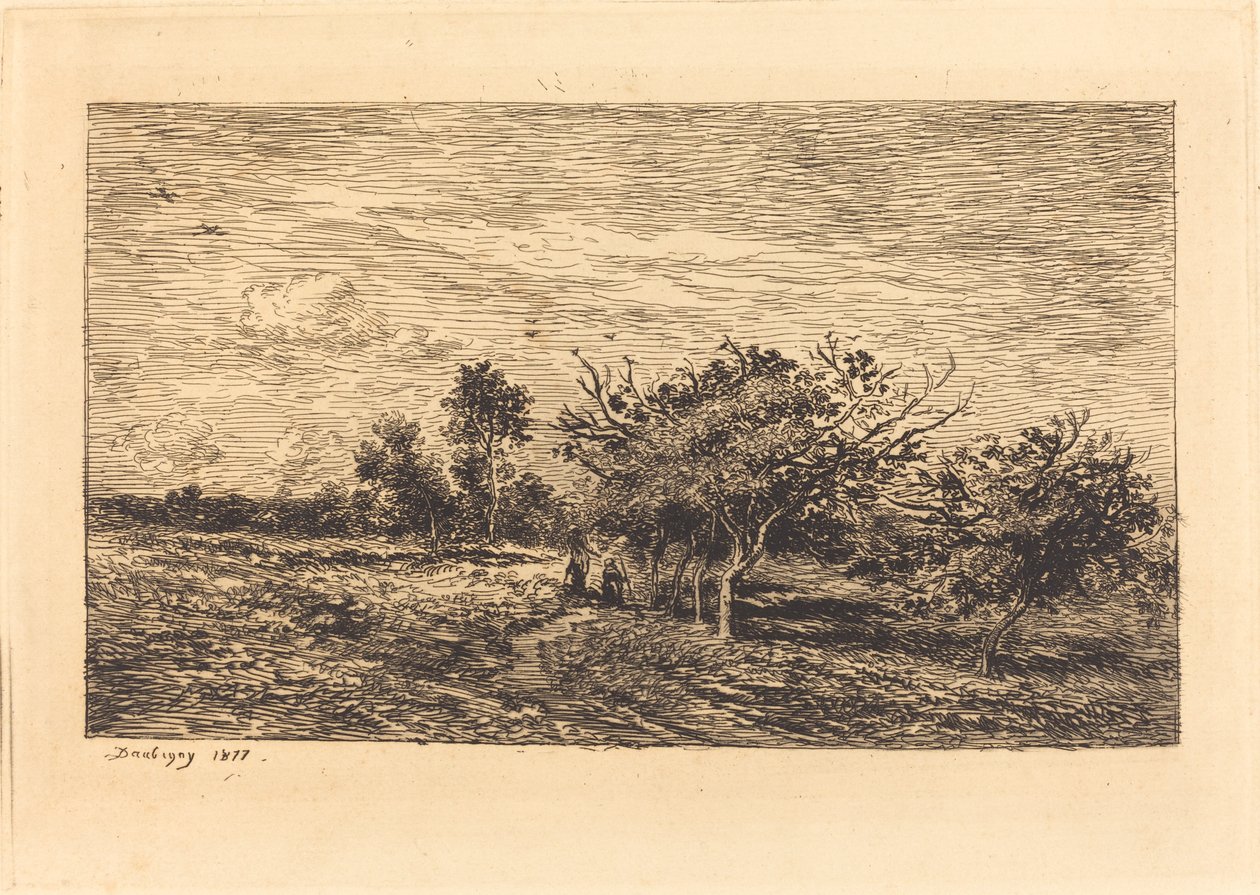 Jabloně v Auvers od Charles Francois Daubigny
