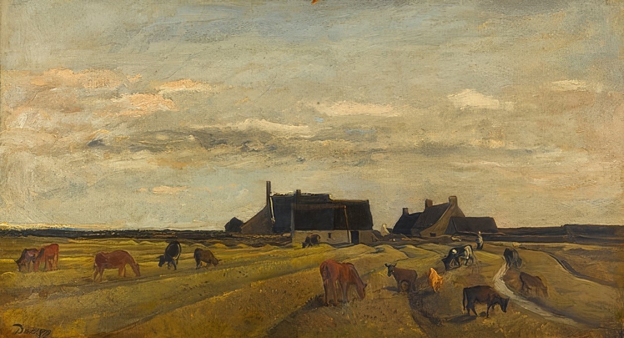 Bauernhof v Kerity, Bretaň od Charles Francois Daubigny
