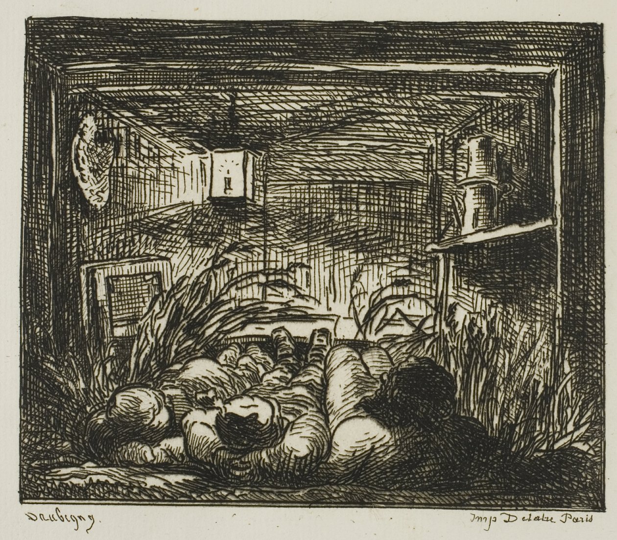 Ložní prádlo na lodi (Noc na lodi) od Charles Francois Daubigny