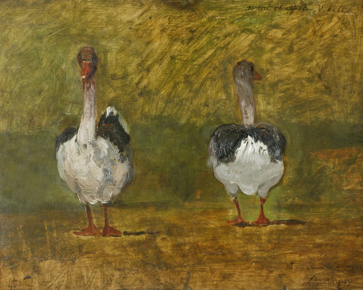 Před a po hlasování (olej na panelu) od Charles Francois Daubigny