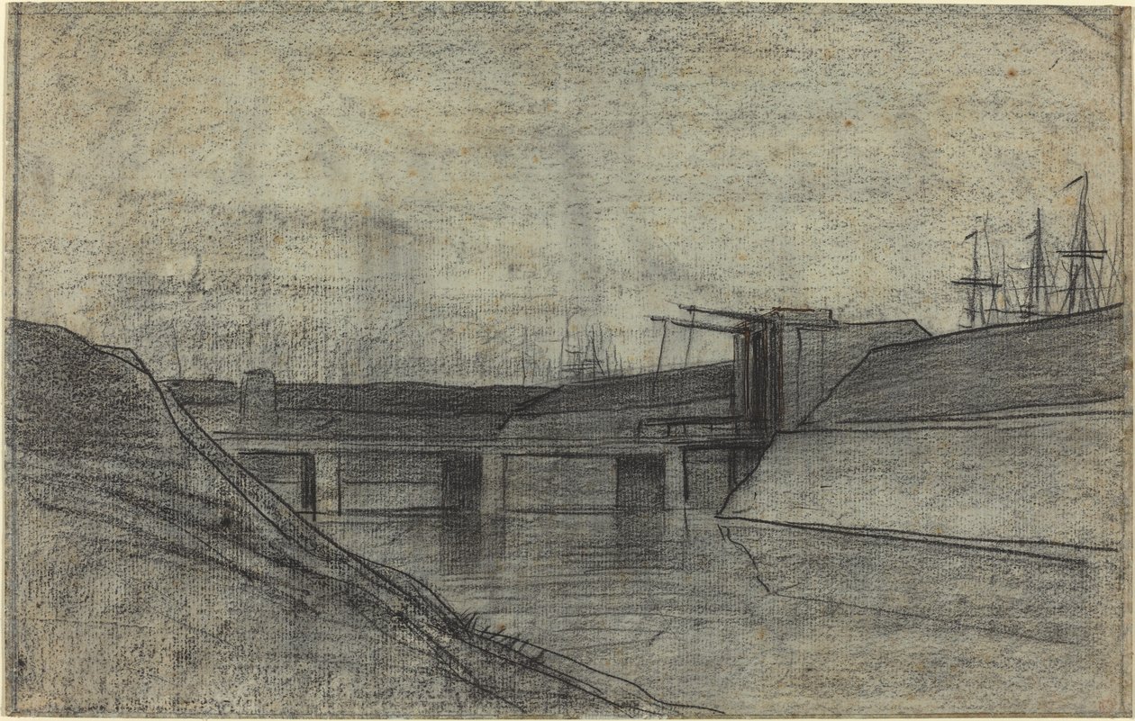 Most přes ústí řeky od Charles Francois Daubigny