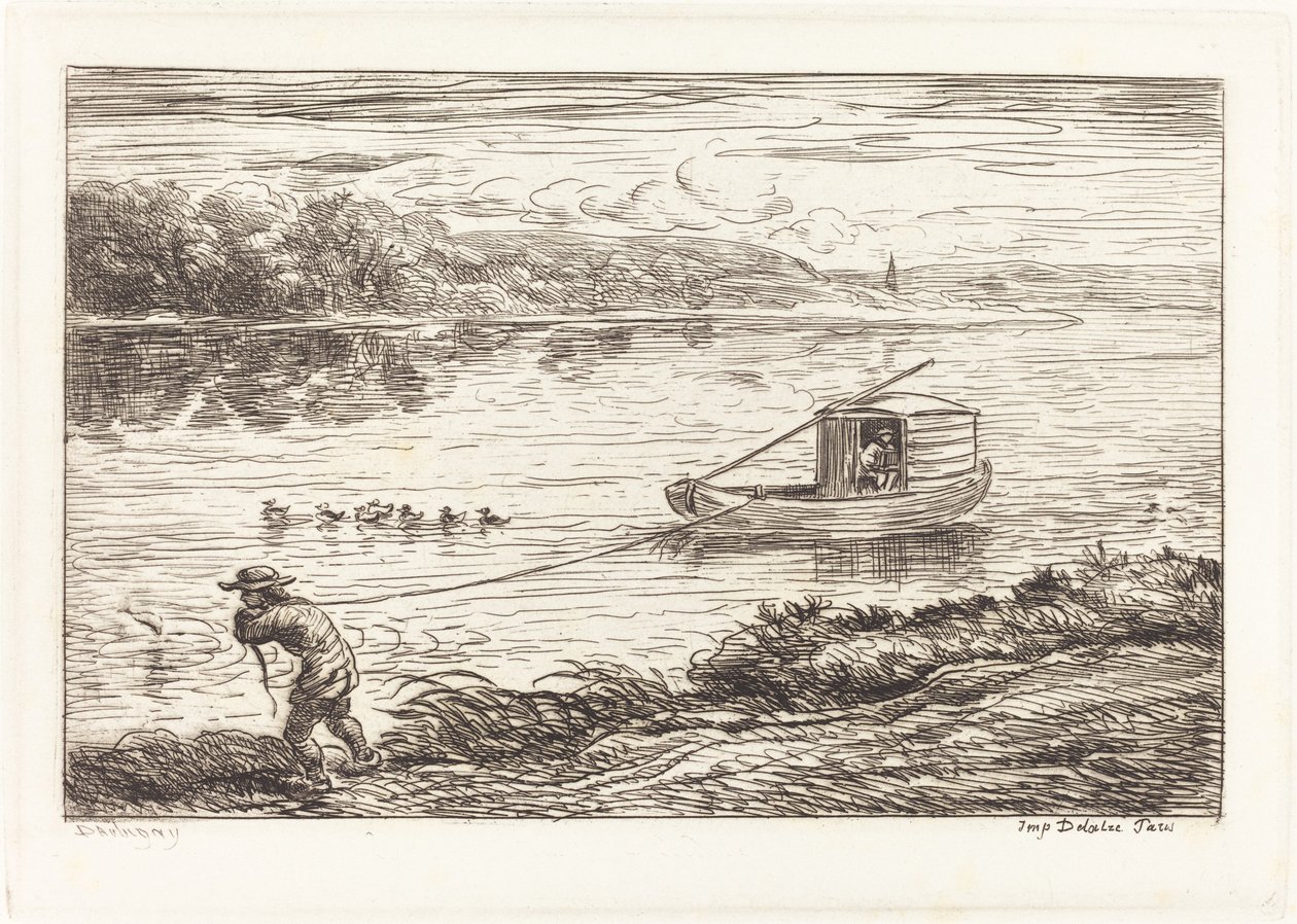 Palubní chlapec tahání lana od Charles Francois Daubigny