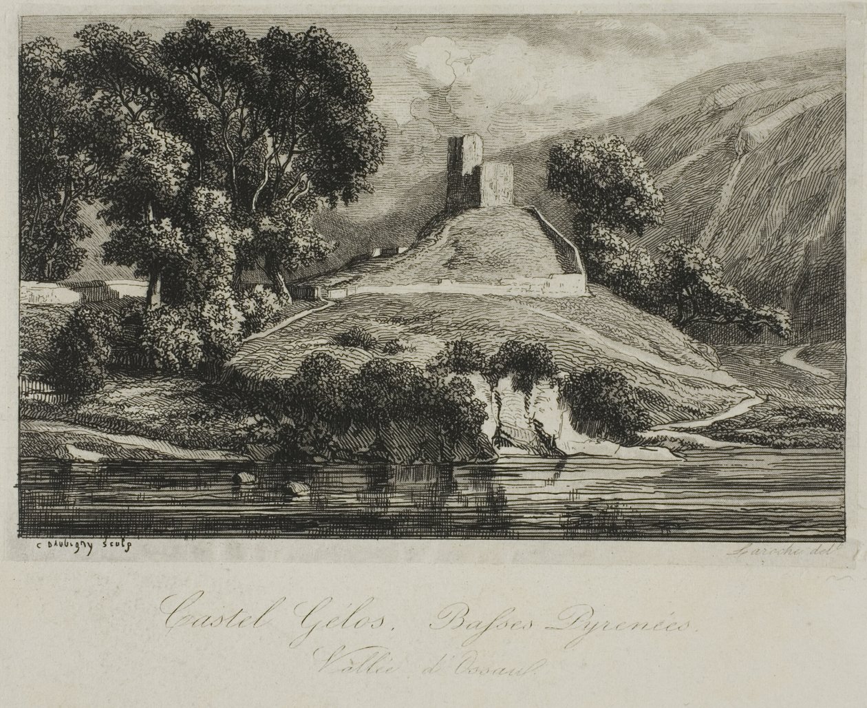 Castel Gélos (údolí Ossau) od Charles Francois Daubigny