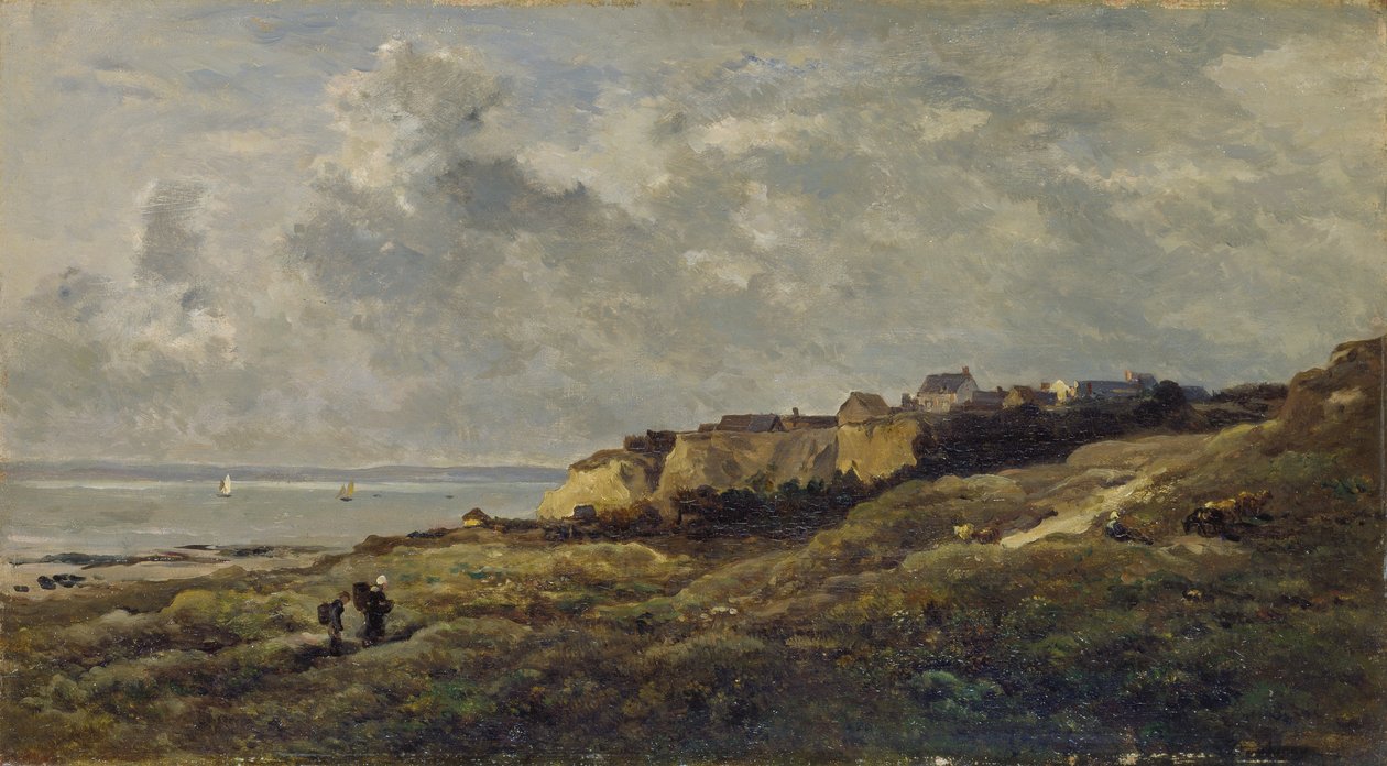 Pobřežní krajina v Normandii (Villerville-sur-Mer) od Charles Francois Daubigny