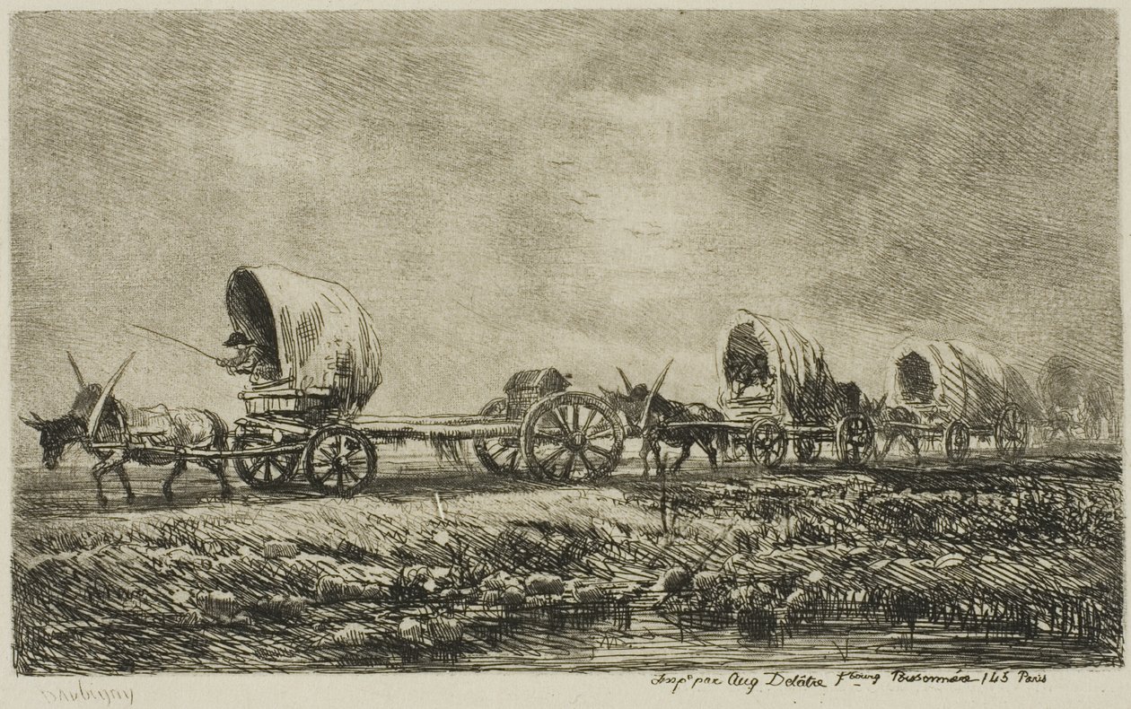 Kryté vozy (Souvenir of the Morvan) od Charles Francois Daubigny