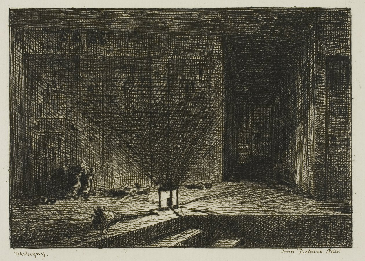 Interiér hostince (Chodba hostince) od Charles Francois Daubigny