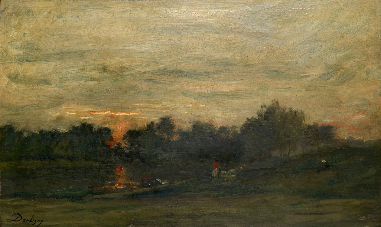 Krajina: Západ slunce, polovina 19. století od Charles Francois Daubigny