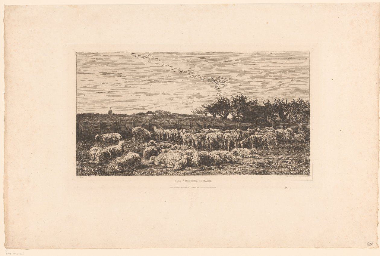 Krajina se stádem ovcí Parc à moutons, le matin (název na objektu) od Charles Francois Daubigny