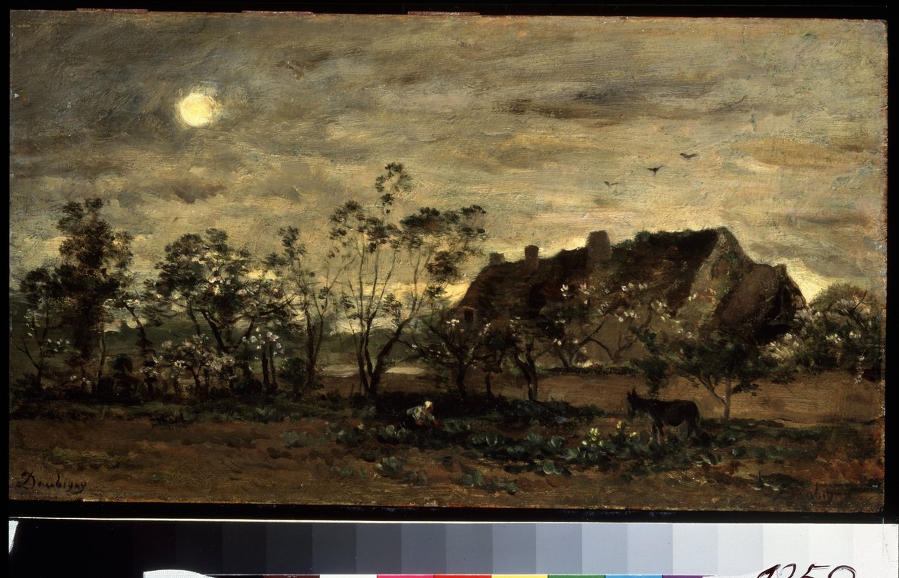 ""Večer padající na Honfleur v Normandii"" (Večer v Honfleuru) Obraz Charlese Francoise Daubignyho (1817-1878) Puškinovo muzeum z roku 1870, Moskva od Charles Francois Daubigny