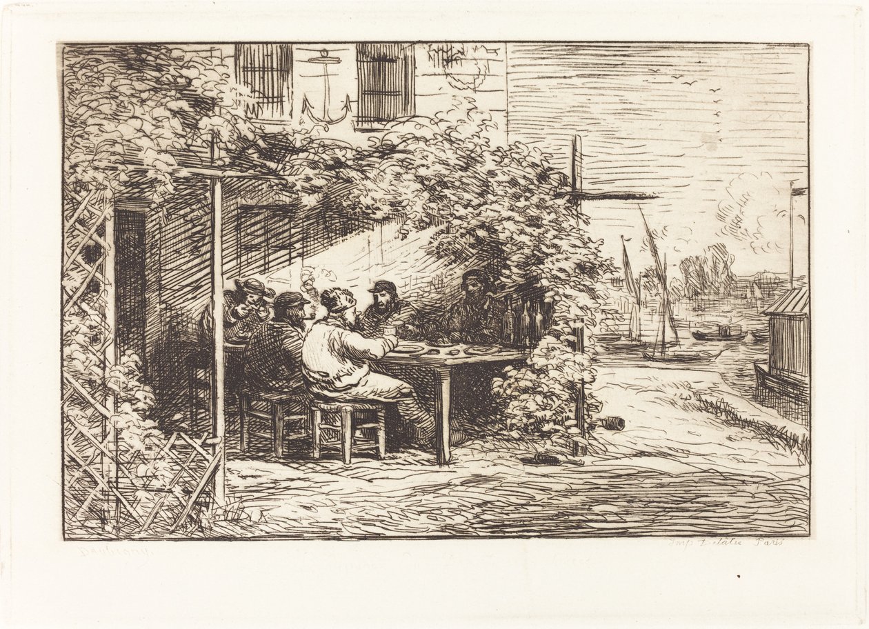 Oběd na cestě do Asnieres od Charles Francois Daubigny