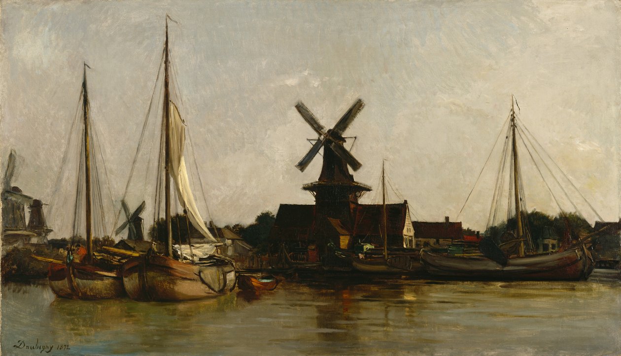 Mlýny v Dordrechtu, 1872 od Charles Francois Daubigny