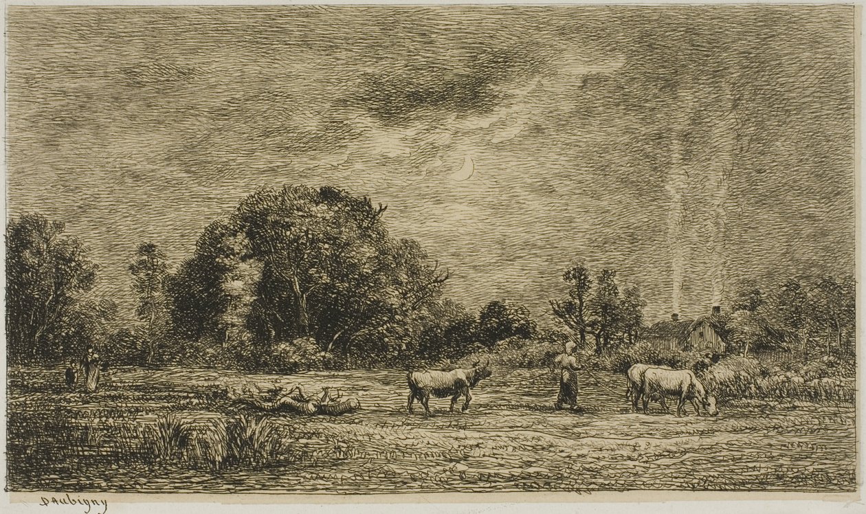 Východ měsíce od Charles Francois Daubigny