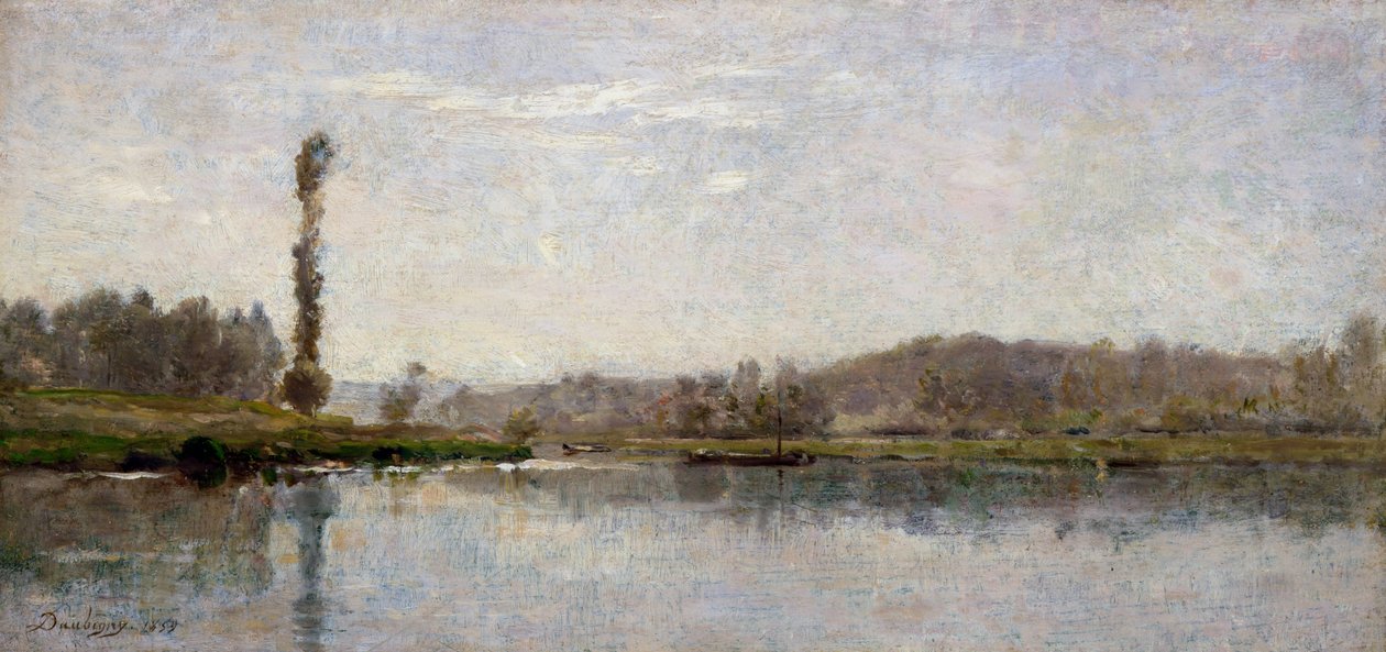 Ráno na Oise, Auvers (olej na desce) od Charles Francois Daubigny