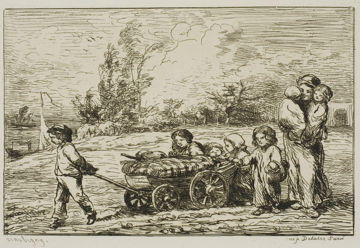 Stěhování s vozem (Nábytek lodi) od Charles Francois Daubigny
