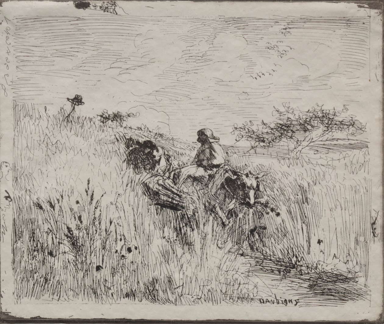 Cesta přes obilné pole od Charles Francois Daubigny