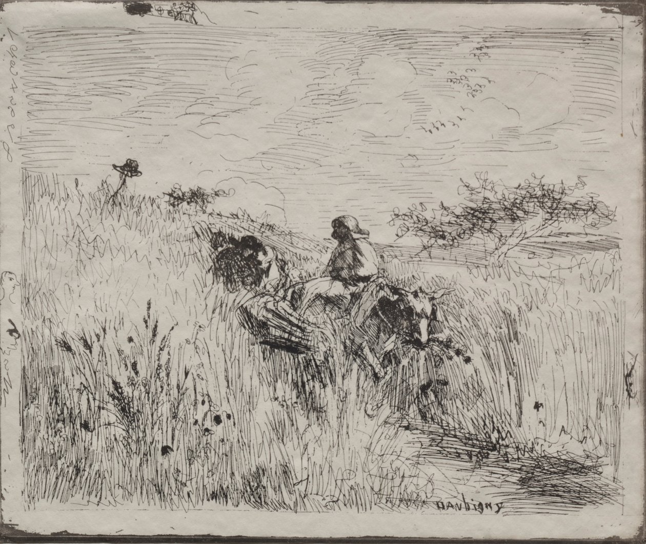 Cesta přes obilné pole, původní otisk 1862, vytištěno v roce 1921. od Charles Francois Daubigny