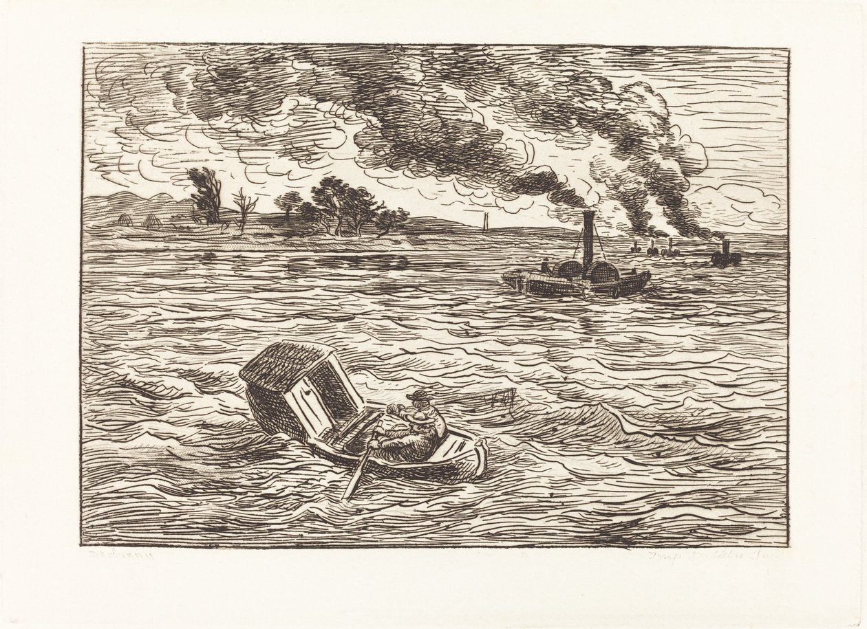 Parní čluny od Charles Francois Daubigny