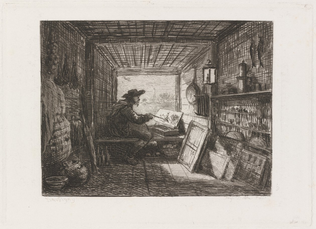 Studio na lodi (Le Bateau-atelier) od Charles Francois Daubigny