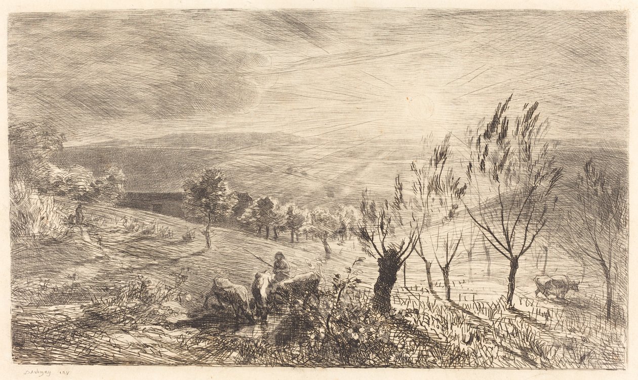 východ slunce od Charles Francois Daubigny