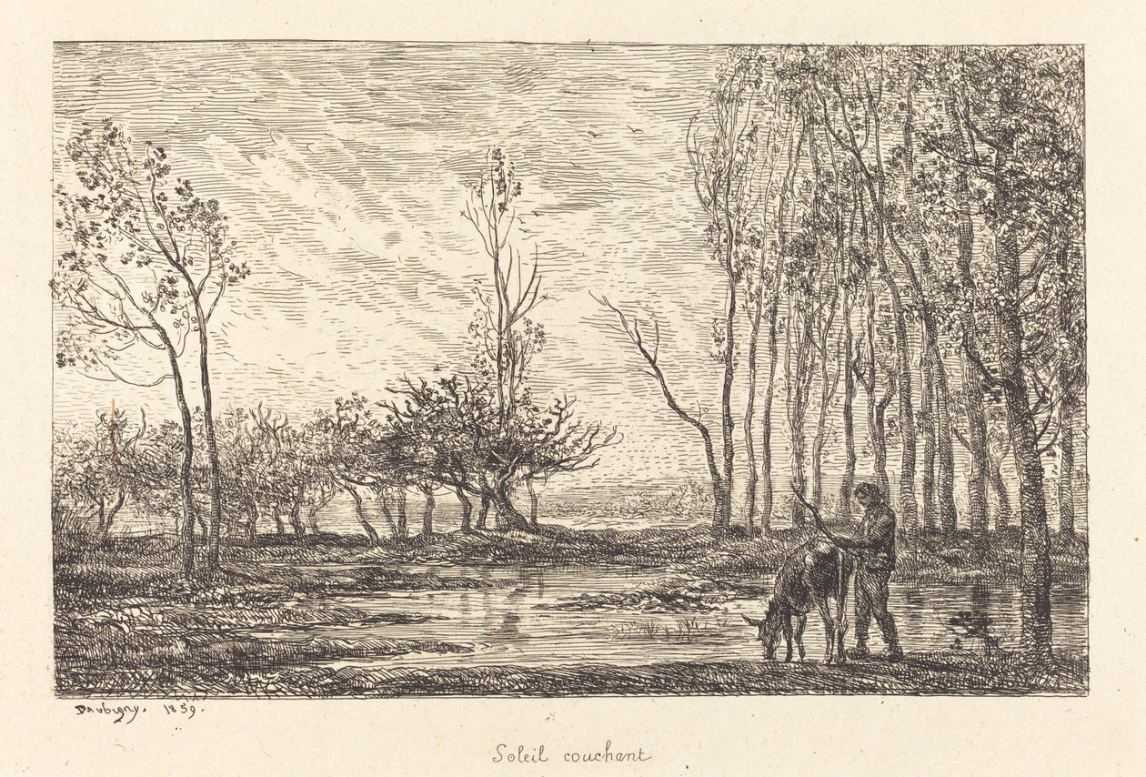 Západ slunce od Charles Francois Daubigny