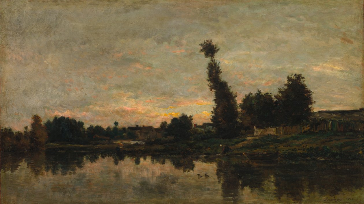 Západ slunce na řece Oise, 1866. od Charles Francois Daubigny