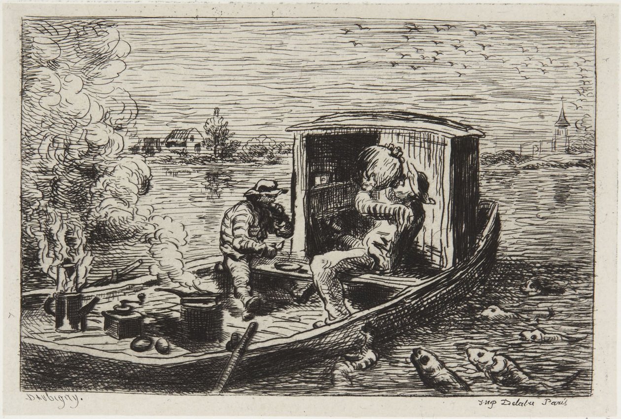 Polykání jídla od Charles Francois Daubigny