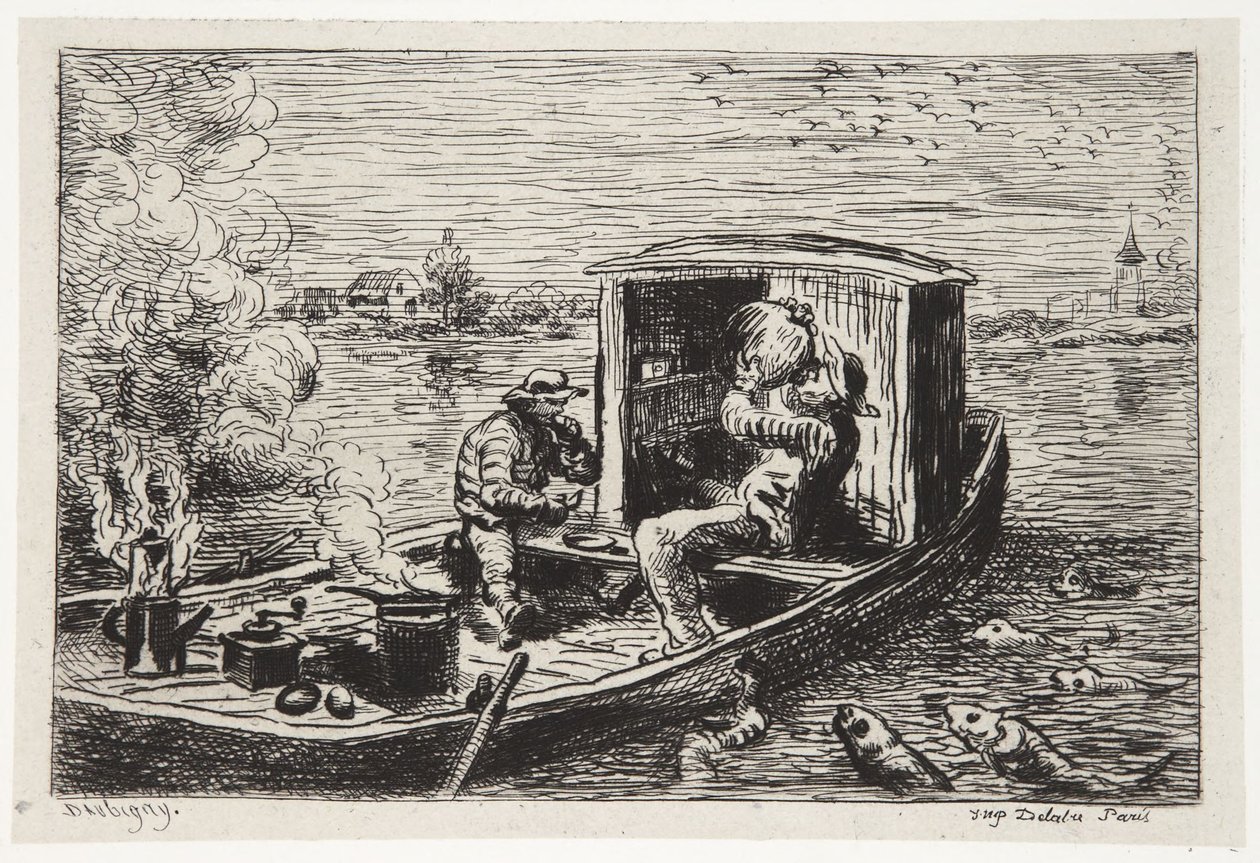 Polykání jídla od Charles Francois Daubigny