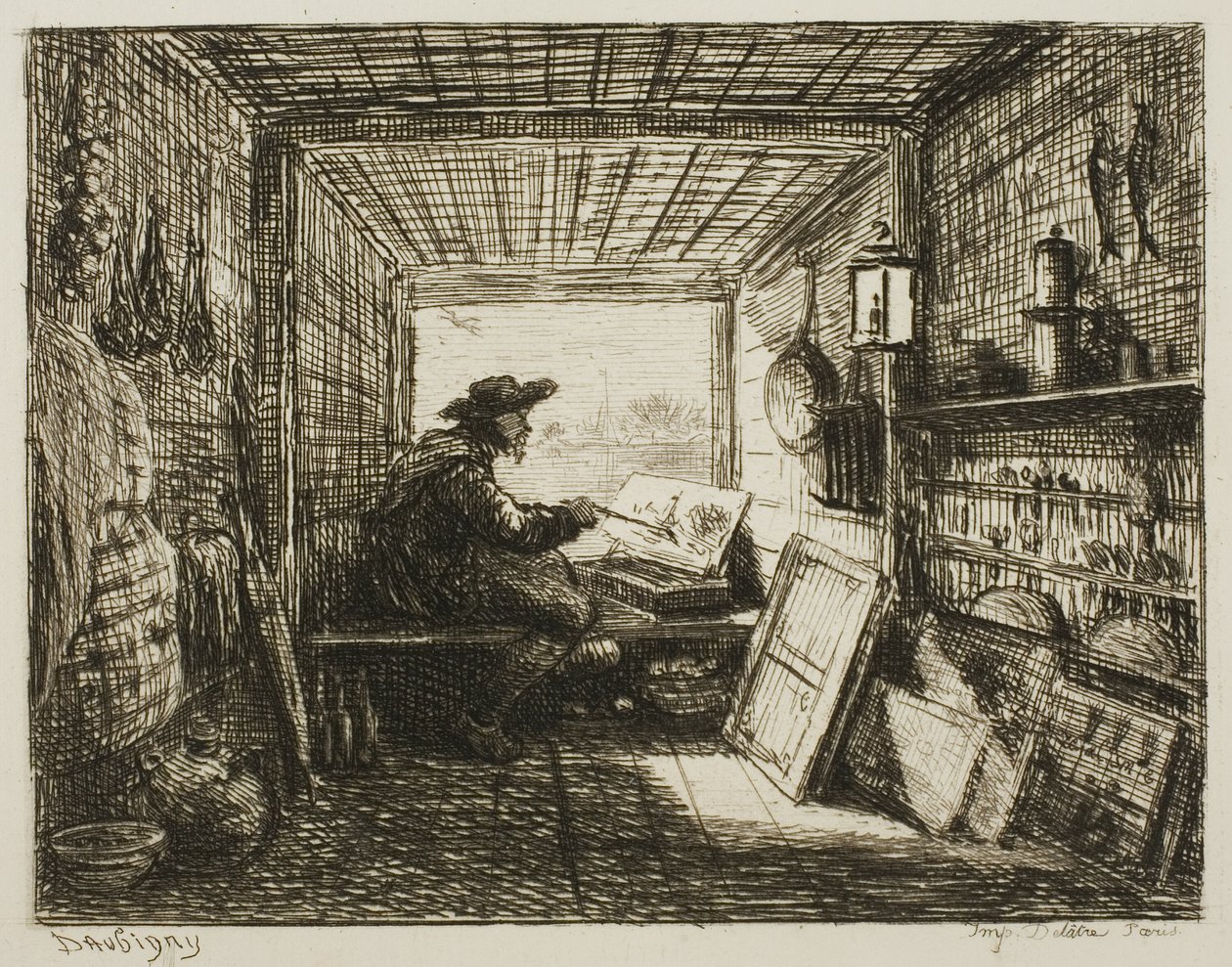The Boat Studio, z The Boat Trip od Charles Francois Daubigny