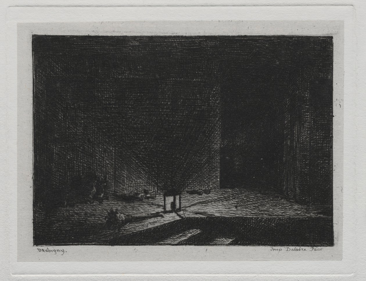 Výlet lodí: Interiér hostince Koridor hostince, 1861. od Charles Francois Daubigny