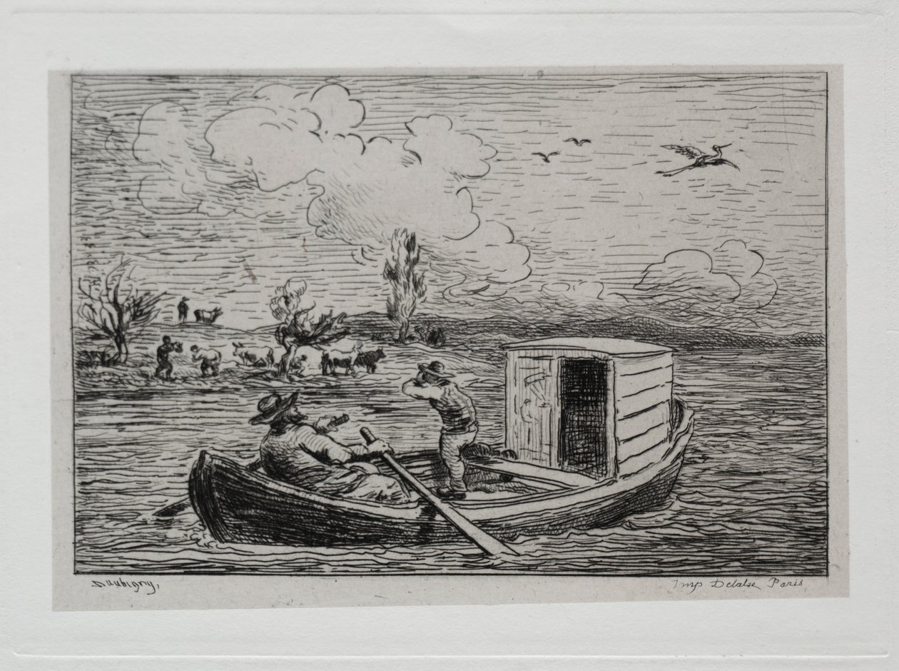 Výlet lodí: Le Mot de Cambronne (Slangový zápas) od Charles Francois Daubigny