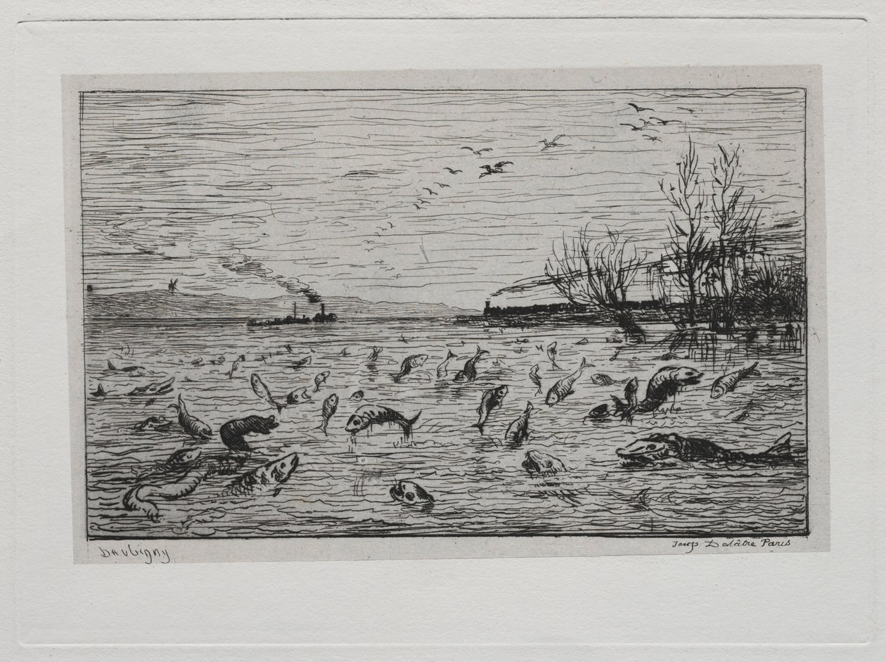 Výlet lodí: Radost z ryb při odjezdu kajuta Ryba, 1861. od Charles Francois Daubigny