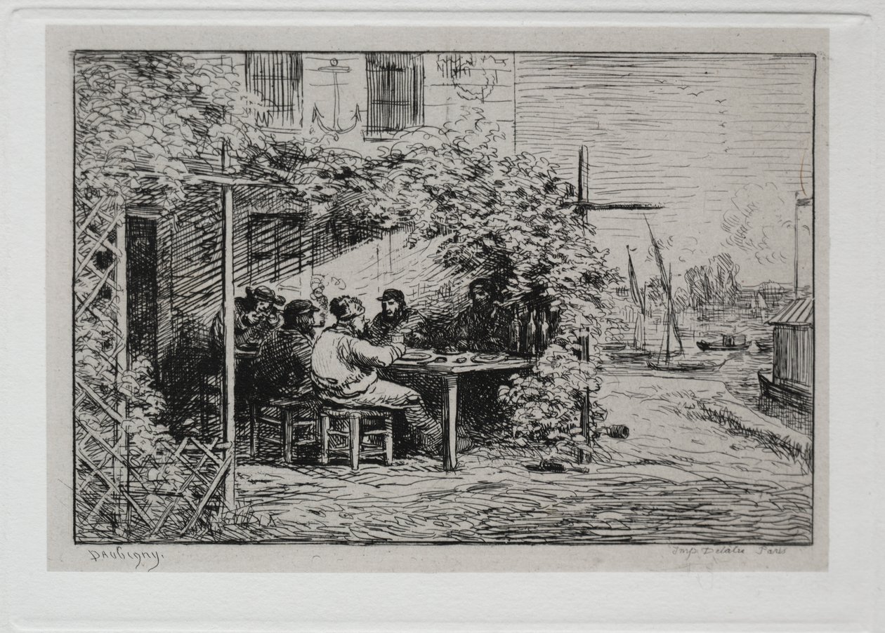 Výlet lodí: Oběd před naloděním v Asnières od Charles Francois Daubigny